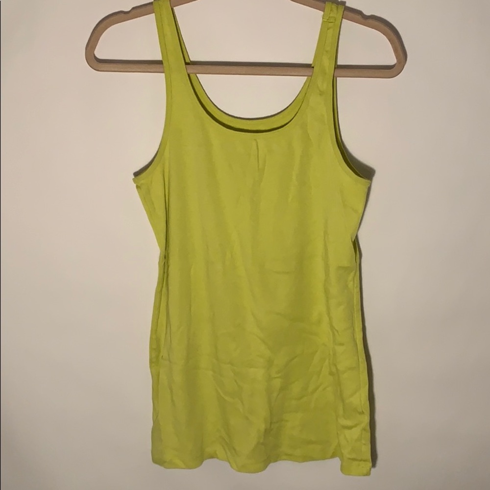 Yellow-Lime Green Fitted Tank